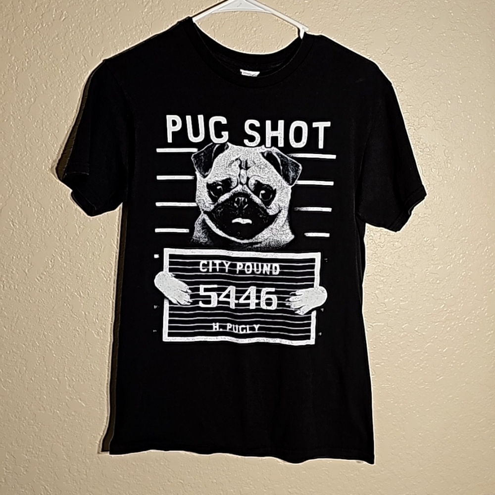 City Pound Pug Shot Pugly T-Shirt Small